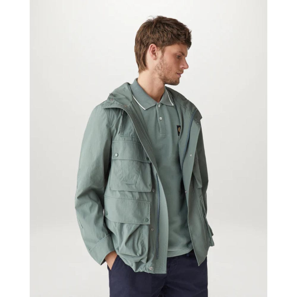 Belstaff Sipped Polo Shirt in Mineral Green