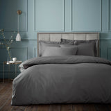 Bianca Fine Linens Bedding Egyptian Cotton Single Duvet Cover Set Charcoal Grey