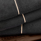 Bianca Fine Linens Zero Twist Satin Stitch Hand Towel in Black