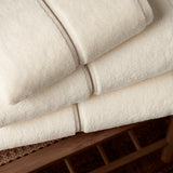 Bianca Fine Linens Zero Twist Satin Stitch Hand Towel in Cream