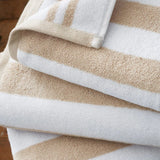 Bianca Reversible Stripe Natural Jacquard Hand Towel in Natural