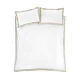 Bianca Fine Linens Oxford Lace 200 Thread Count Cotton Super King Duvet Cover Set with Pillowcases White Natural