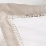 Bianca Fine Linens Oxford Lace 200 Thread Count Cotton Super King Duvet Cover Set with Pillowcases White Natural