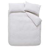 Bianca Fine Linens Waffle 180 Thread Count Cotton Circle Super King Duvet Cover Set with Pillowcases White