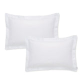 Bianca Fine Linens Cotton Sateen 400 Thread Count Oxford Pillowcase Pair White