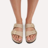 Birkenstock Arizona Birko-Flor In Triples Sandcastle/Oyster