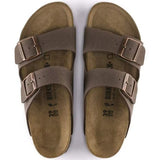 Birkenstock Arizona Birko-Flor Nubuck In Mocha - Regular Fit