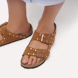 Birkenstock Arizona Rivet Suede Leather In Mink