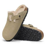 Birkenstock Boston Shearling Suede In Taupe