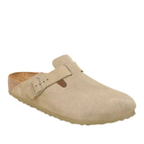 Birkenstock Boston Suede Leather In Faded Khaki