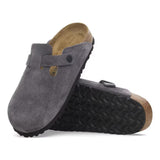 Birkenstock Boston Suede Leather in Velvet Grey, Regular Fit