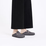 Birkenstock Boston Suede Leather in Velvet Grey, Regular Fit