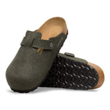 Birkenstock Boston Wool Felt In Thyme (Regular Fit)