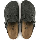 Birkenstock Boston Wool Felt Regular Fit In Anthracite