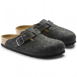 Birkenstock Boston Wool Felt Regular Fit In Anthracite