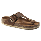 Birkenstock Gizeh Big Buckle Oiled Nubuck Leather in Cognac