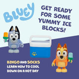 Bluey Let's Play Chef 2-Pack Toy Figure Playset, Ice Blocks Bingo and Socks