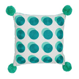 Bombay Duck Letterpop Spots Embroidered Cushion Teal/Mint