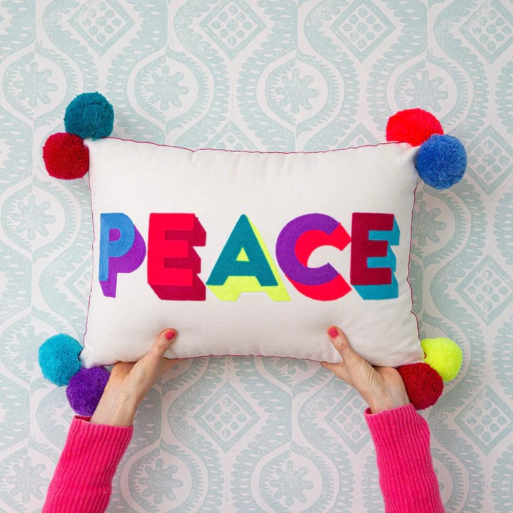 Bombay Duck Small Talk PEACE Cushion Multicoloured