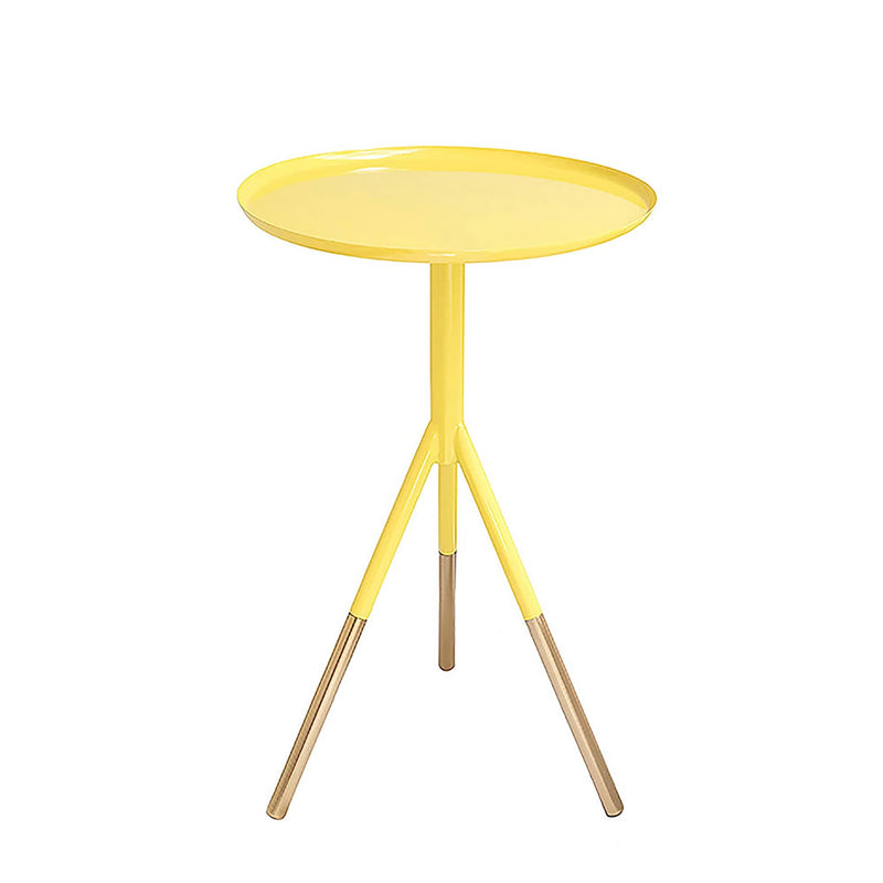 Bombay Duck Yellow Tripod Table With Brass Feet