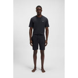 BOSS Cotton-Blend Waffle Pyjama Shorts With Embroidered Logo In Dark Blue