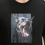 Boss Cotton-Jersey T-Shirt With Animal Artwork In Black