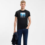 Boss Cotton-Jersey T-Shirt With Printed Artwork Black