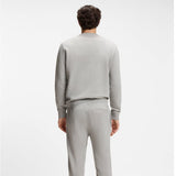 Boss Cotton-Terry Sweatshirt With Logo Patch In Light Grey