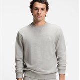 Boss Cotton-Terry Sweatshirt With Logo Patch In Light Grey