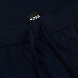 BOSS Cuffed Regular Fit Waffle Pyjama Trousers In Dark Blue