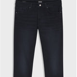 Boss Delaware Slim-Fit Jeans In Knitted Indigo Stretch Denim In Navy