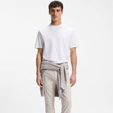 Boss Interlock-Cotton T-Shirt With Embroidered Logo White