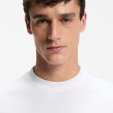 Boss Interlock-Cotton T-Shirt With Embroidered Logo White