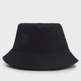Boss Logo Black Bucket Hat In Cotton Twill