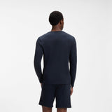 Boss Long-Sleeved Top Dark Blue In Stretch Cotton With Embroidered Logo