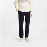 Boss Regular-Fit Chinos In Stretch-Cotton Satin In Dark Blue
