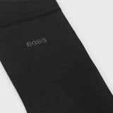 Boss Regular-Length Logo Socks In Mercerised Egyptian Cotton Black