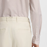 Boss Slim-Fit Beige Shirt In Printed Cotton Twill