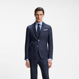 BOSS Slim-fit Blazer Micro-pattern Linen Blend in Open Blue