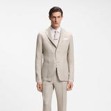 BOSS Slim-fit Blazer Micro-pattern Linen Blend in Open Grey
