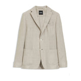 BOSS Slim-fit Blazer Micro-pattern Linen Blend in Open Grey
