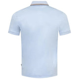 Boss Slim-Fit Polo Shirt Medium Blue In Cotton With Striped Collar