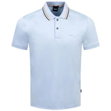 Boss Slim-Fit Polo Shirt Medium Blue In Cotton With Striped Collar