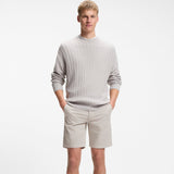 Boss Slim-Fit Shorts In Stretch-Cotton Twill Light Grey