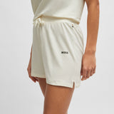 Boss Stretch-Cotton Pyjama Shorts With Branded Cords Natural