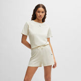Boss Stretch-Cotton Pyjama Shorts With Branded Cords Natural