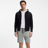 Boss Stretch-Cotton Shorts With Embroidered Logo Grey