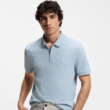 Boss Stretch-Cotton Slim-Fit Blue Polo Shirt With Logo Patch