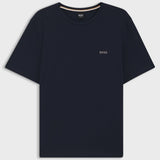 Boss Stretch-Cotton T-Shirt With Embroidered Logo Dark Blue