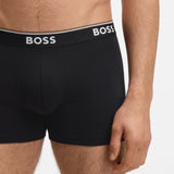 Boss Three-Pack Of Boxer Briefs In Stretch Cotton Black